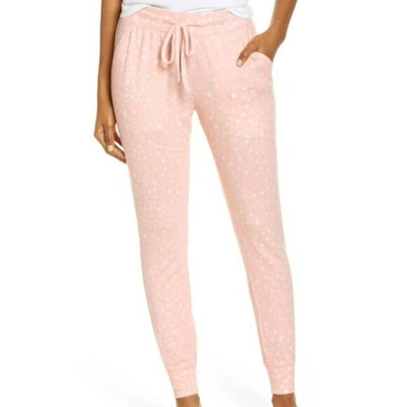 BP. Women's Loungewear Sleep Pants Size Small Pink Smoke Fuzzy Dots NWT Pockets - Picture 1 of 4